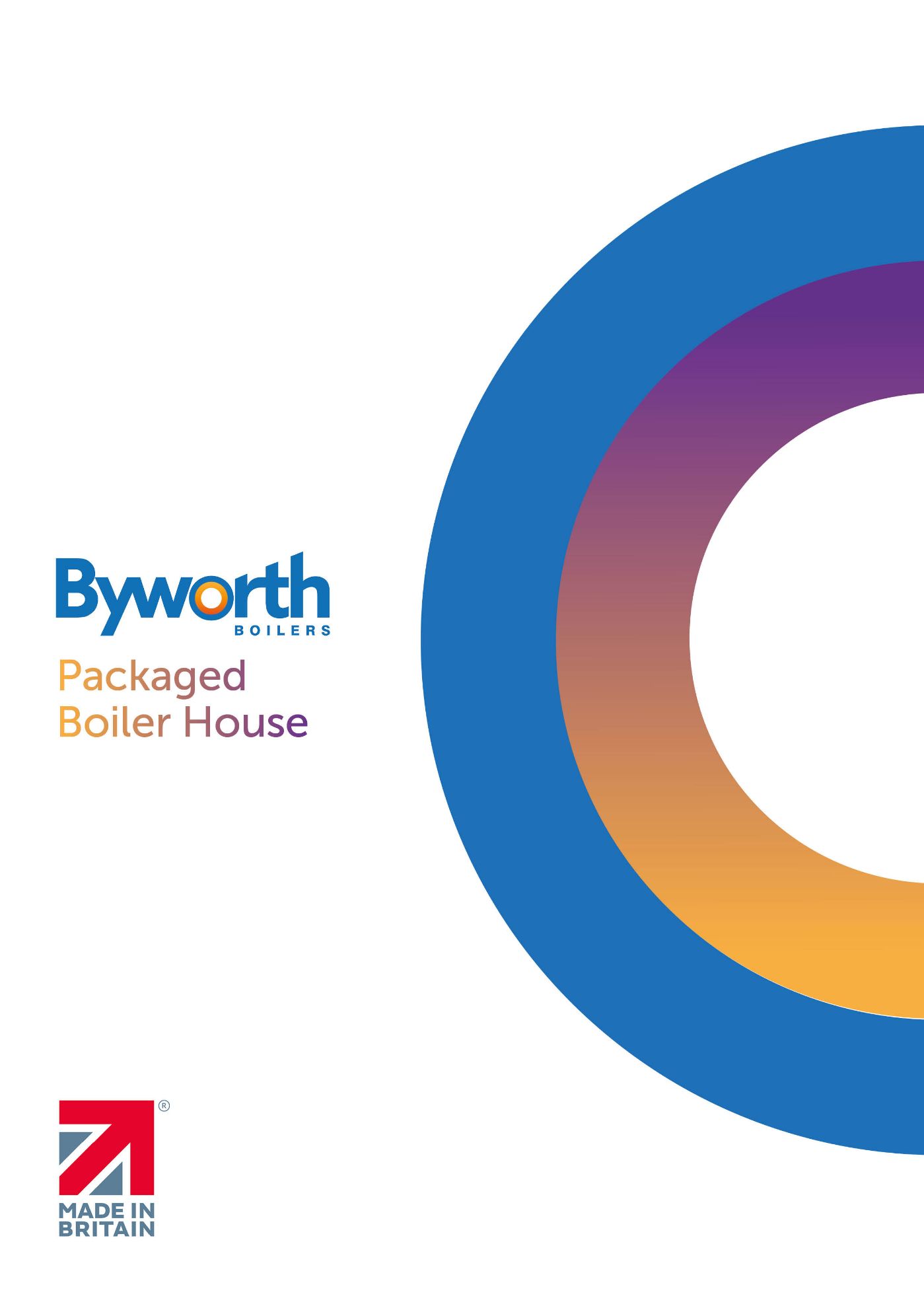 Brochure front cover for containers and prefabricated boiler houses with the Byworth logo